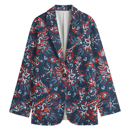 Paisley Floral Bohemian Pattern Print Women's Blazer