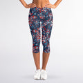 Paisley Floral Bohemian Pattern Print Women's Capri Leggings