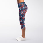 Paisley Floral Bohemian Pattern Print Women's Capri Leggings