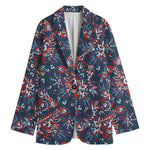 Paisley Floral Bohemian Pattern Print Women's Cotton Blazer