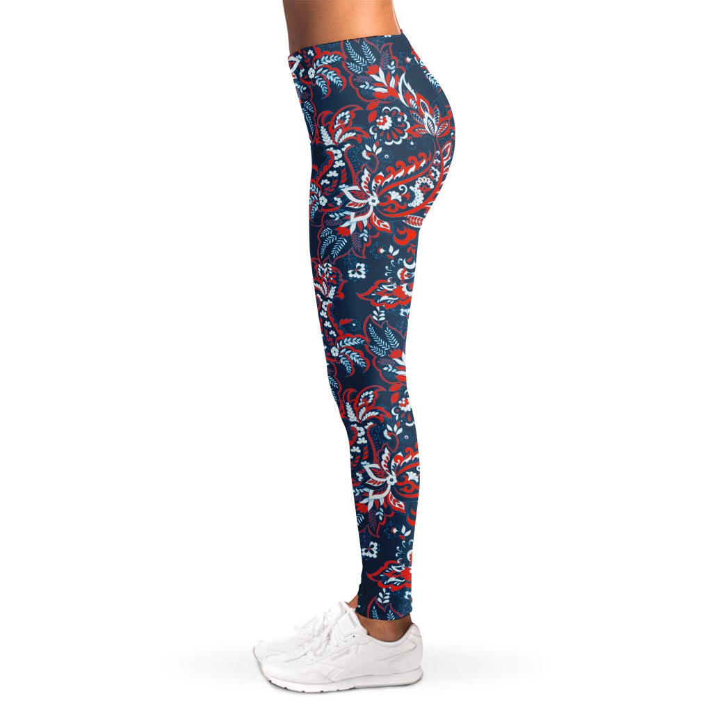 Paisley Floral Bohemian Pattern Print Women's Leggings