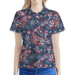 Paisley Floral Bohemian Pattern Print Women's Polo Shirt