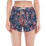 Paisley Floral Bohemian Pattern Print Women's Split Running Shorts