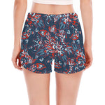 Paisley Floral Bohemian Pattern Print Women's Split Running Shorts