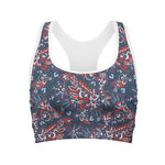 Paisley Floral Bohemian Pattern Print Women's Sports Bra