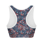 Paisley Floral Bohemian Pattern Print Women's Sports Bra