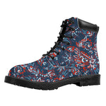 Paisley Floral Bohemian Pattern Print Work Boots