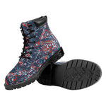 Paisley Floral Bohemian Pattern Print Work Boots