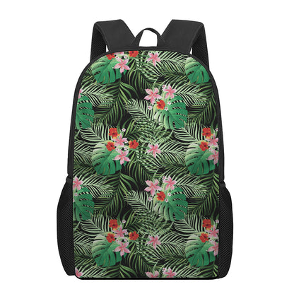 Palm Hawaiian Tropical Pattern Print 17 Inch Backpack