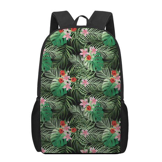 Palm Hawaiian Tropical Pattern Print 17 Inch Backpack