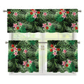 Palm Hawaiian Tropical Pattern Print 3 Piece Kitchen Curtains
