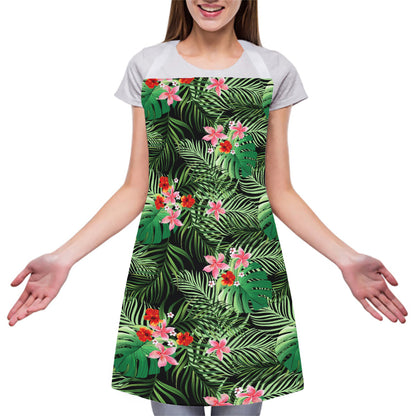 Palm Hawaiian Tropical Pattern Print Adjustable Apron