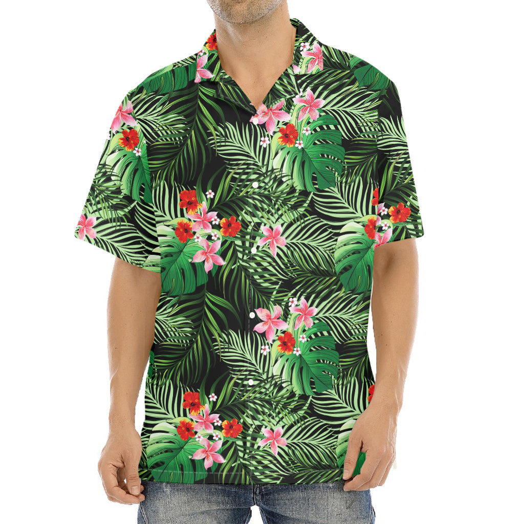 Palm Hawaiian Tropical Pattern Print Aloha Shirt