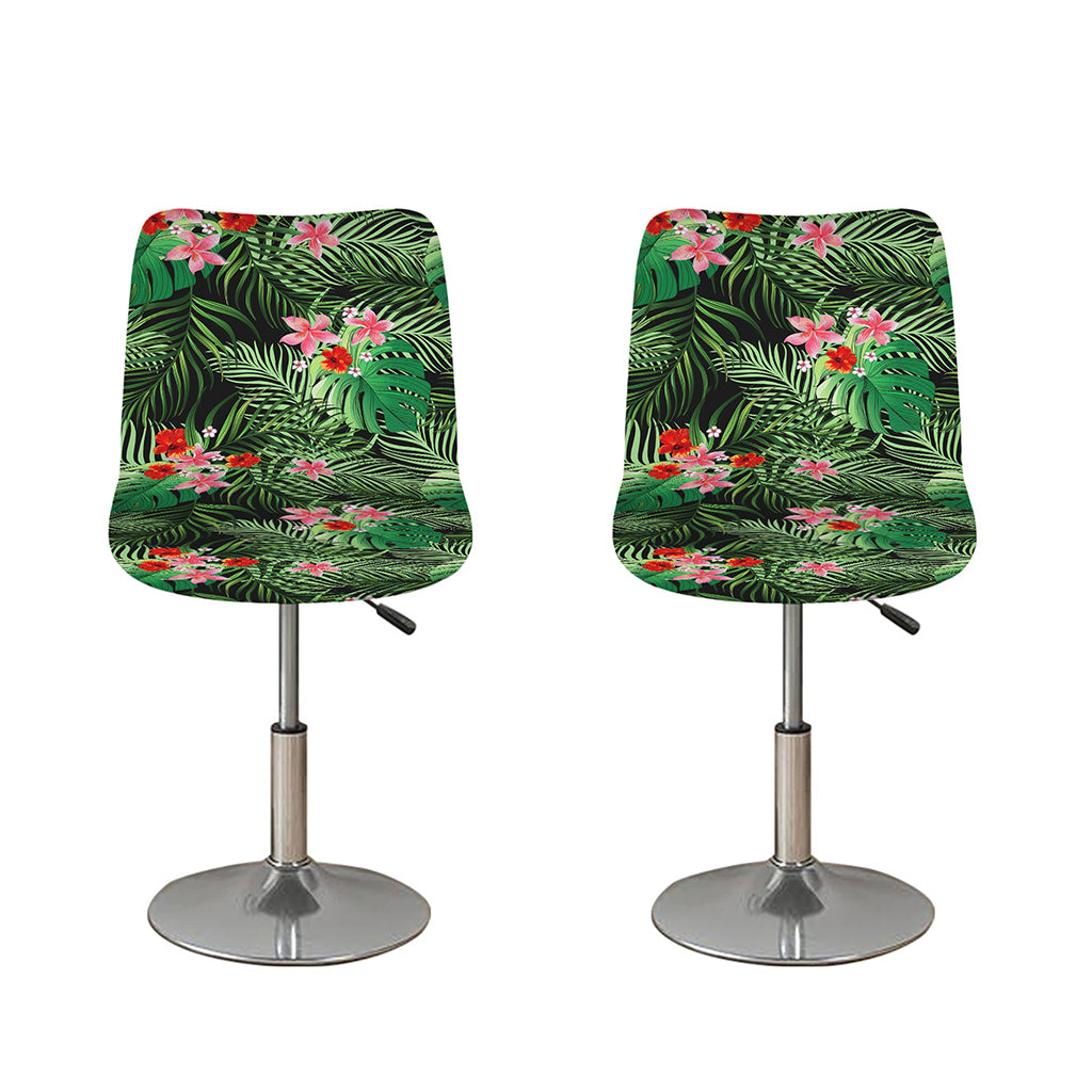 Palm Hawaiian Tropical Pattern Print Bar Stool Covers