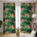 Palm Hawaiian Tropical Pattern Print Blackout Pencil Pleat Curtains