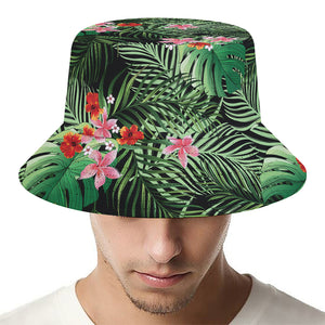 Palm Hawaiian Tropical Pattern Print Bucket Hat