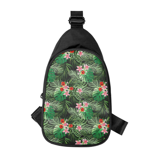 Palm Hawaiian Tropical Pattern Print Chest Bag