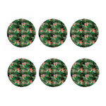Palm Hawaiian Tropical Pattern Print Coaster Set