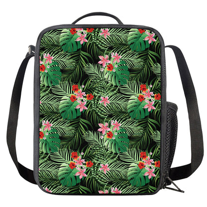Palm Hawaiian Tropical Pattern Print Crossbody Lunch Bag