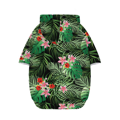 Palm Hawaiian Tropical Pattern Print Dog Zip Up Hoodie