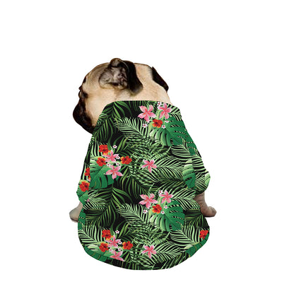 Palm Hawaiian Tropical Pattern Print Dog Zip Up Jacket