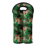 Palm Hawaiian Tropical Pattern Print Double Neoprene Wine Tote