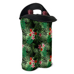 Palm Hawaiian Tropical Pattern Print Double Neoprene Wine Tote