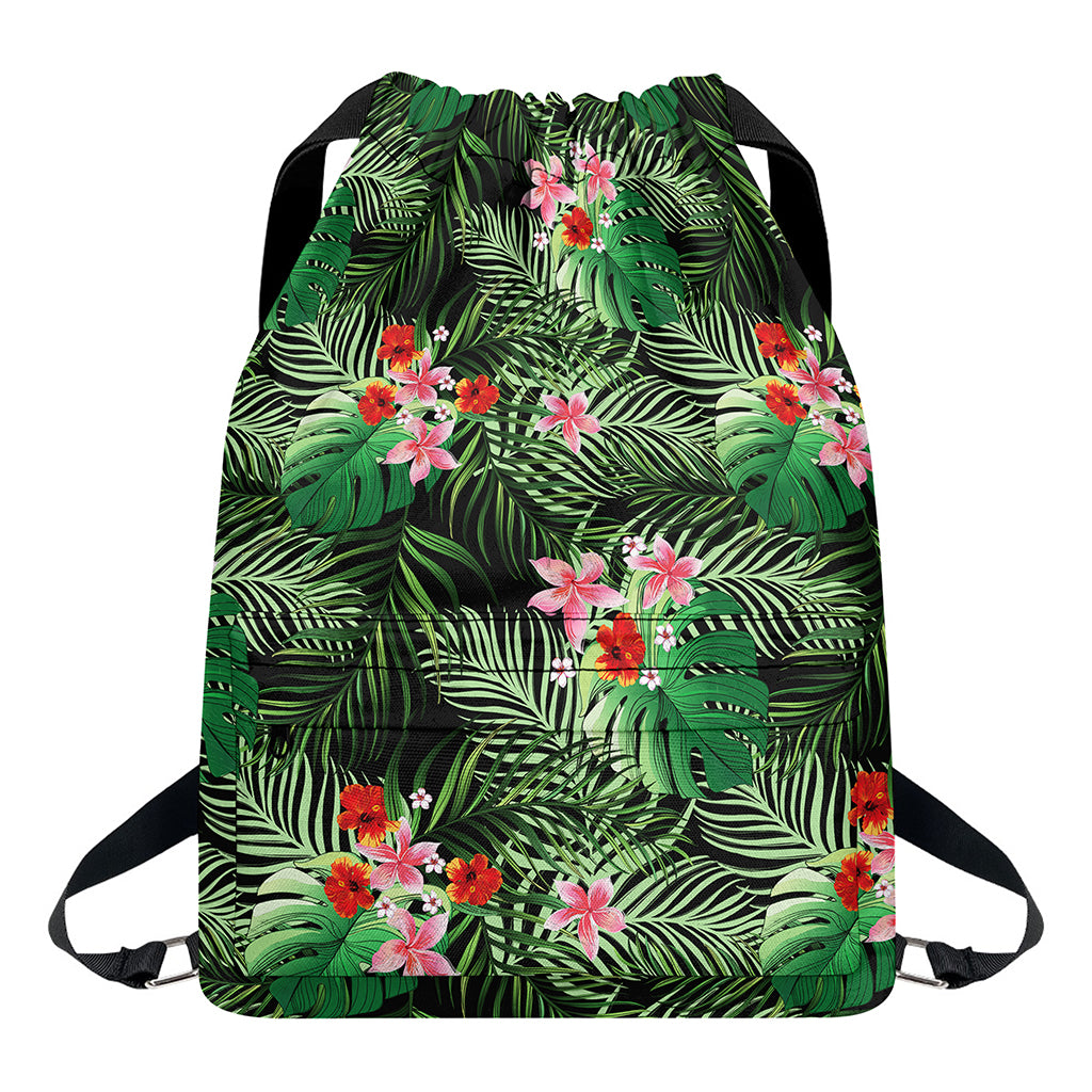 Palm Hawaiian Tropical Pattern Print Drawstring Backpack