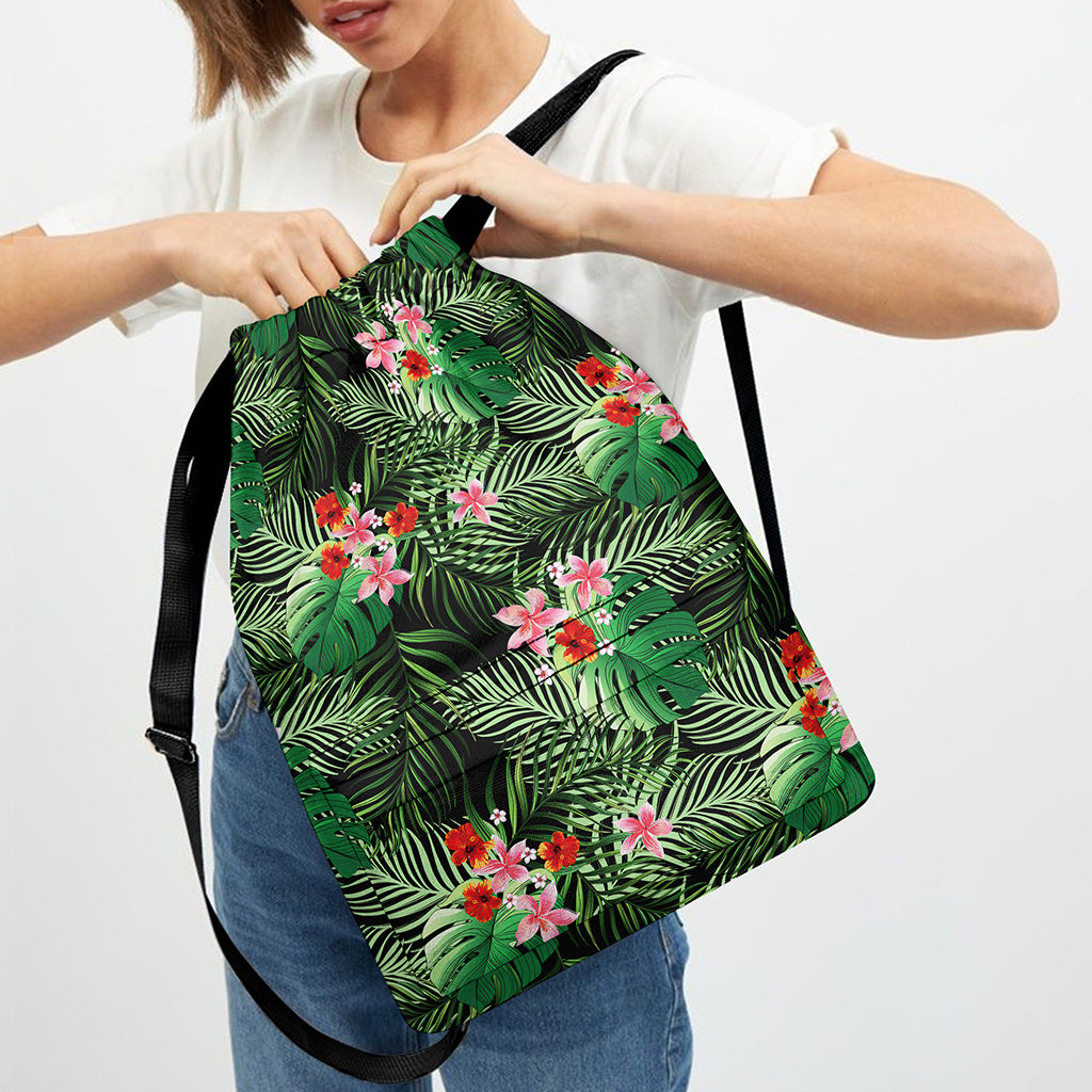 Palm Hawaiian Tropical Pattern Print Drawstring Backpack