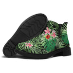 Palm Hawaiian Tropical Pattern Print Flat Ankle Boots