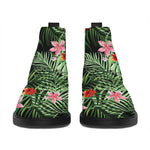 Palm Hawaiian Tropical Pattern Print Flat Ankle Boots