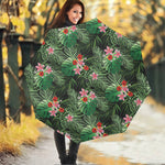 Palm Hawaiian Tropical Pattern Print Foldable Umbrella
