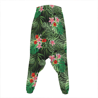 Palm Hawaiian Tropical Pattern Print Hammer Pants