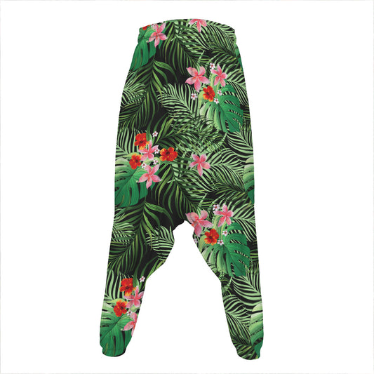 Palm Hawaiian Tropical Pattern Print Hammer Pants