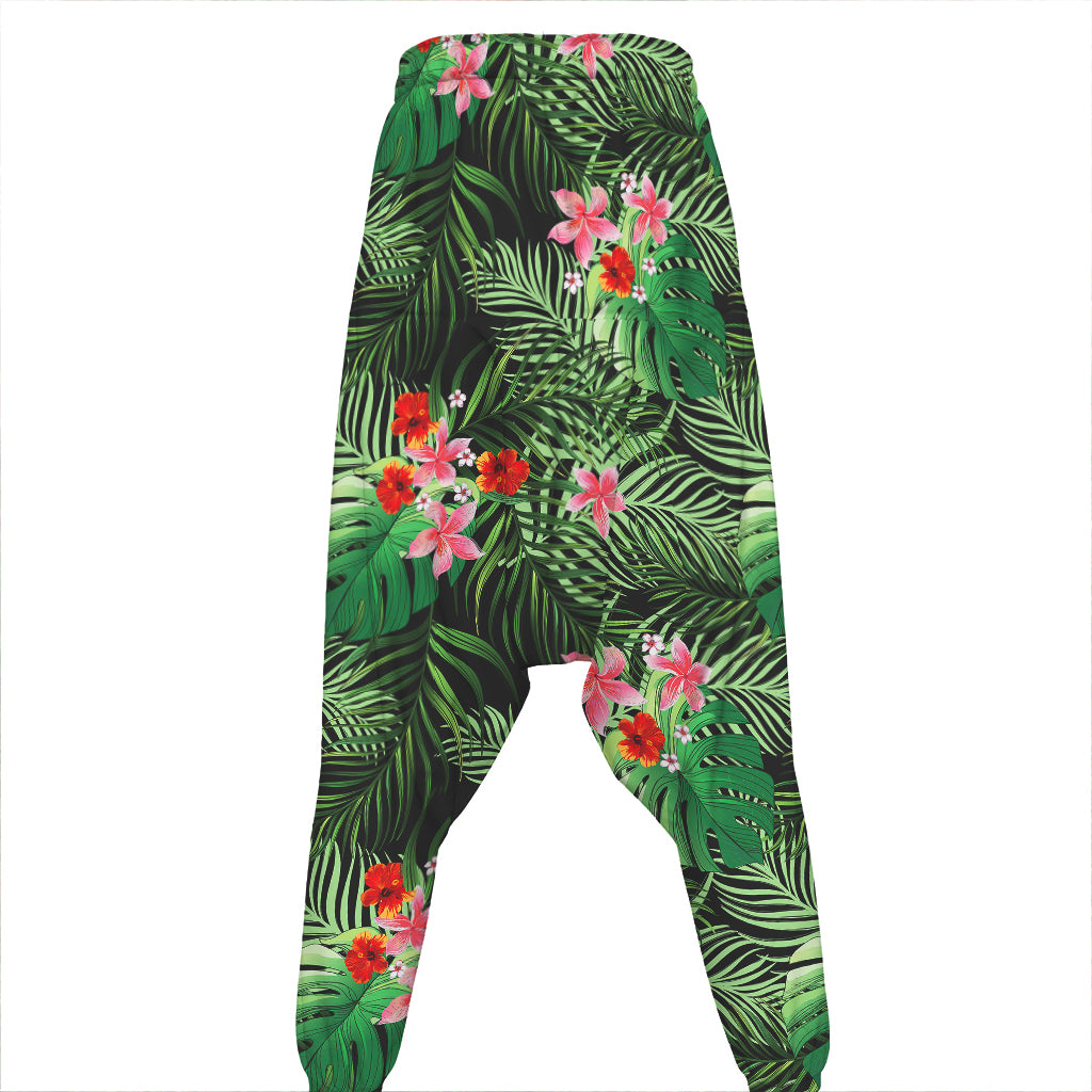 Palm Hawaiian Tropical Pattern Print Hammer Pants