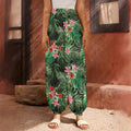 Palm Hawaiian Tropical Pattern Print Harem Pants