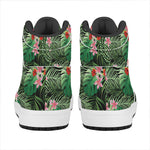 Palm Hawaiian Tropical Pattern Print High Top Leather Sneakers