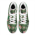 Palm Hawaiian Tropical Pattern Print High Top Leather Sneakers