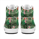 Palm Hawaiian Tropical Pattern Print High Top Leather Sneakers