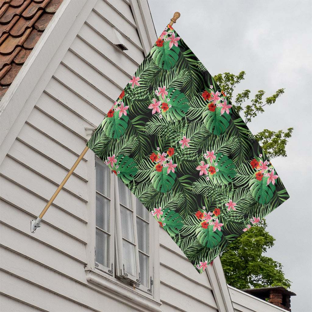 Palm Hawaiian Tropical Pattern Print House Flag