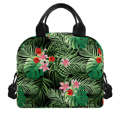 Palm Hawaiian Tropical Pattern Print Insulated Lunch Bag