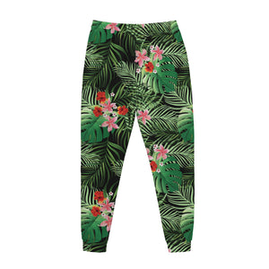 Palm Hawaiian Tropical Pattern Print Jogger Pants