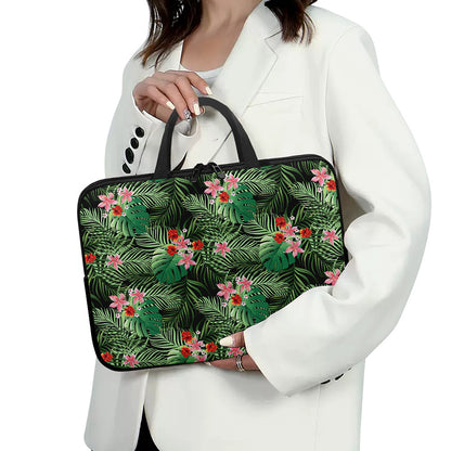 Palm Hawaiian Tropical Pattern Print Laptop Sleeve With Handle
