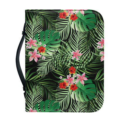 Palm Hawaiian Tropical Pattern Print Leather Bible Cover