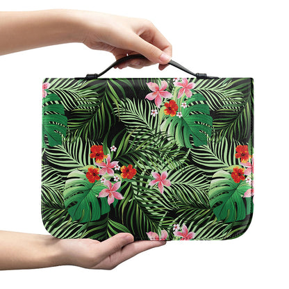 Palm Hawaiian Tropical Pattern Print Leather Bible Cover