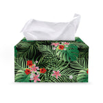 Palm Hawaiian Tropical Pattern Print Leather Tissue Box Cover