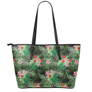 Palm Hawaiian Tropical Pattern Print Leather Tote Bag