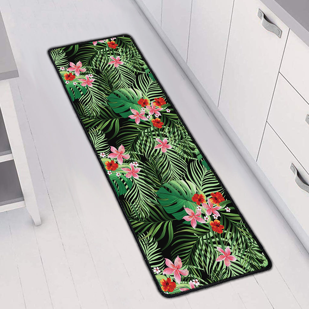 Palm Hawaiian Tropical Pattern Print Long Kitchen Mat