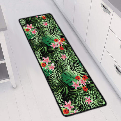 Palm Hawaiian Tropical Pattern Print Long Kitchen Mat