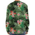 Palm Hawaiian Tropical Pattern Print Long Sleeve Baseball Jersey